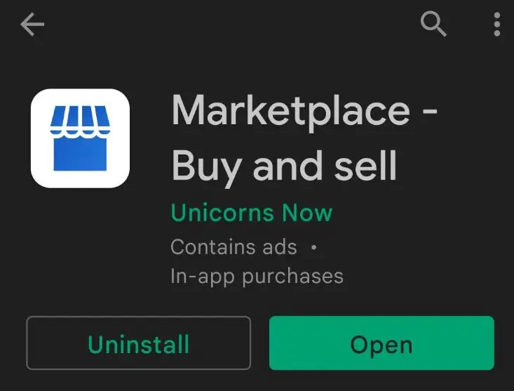 Facebook Marketplace mobile app