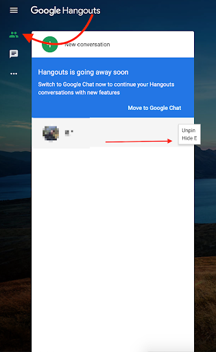 Hangouts messaging app
