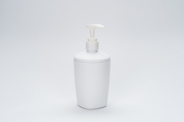 white soap dispenser