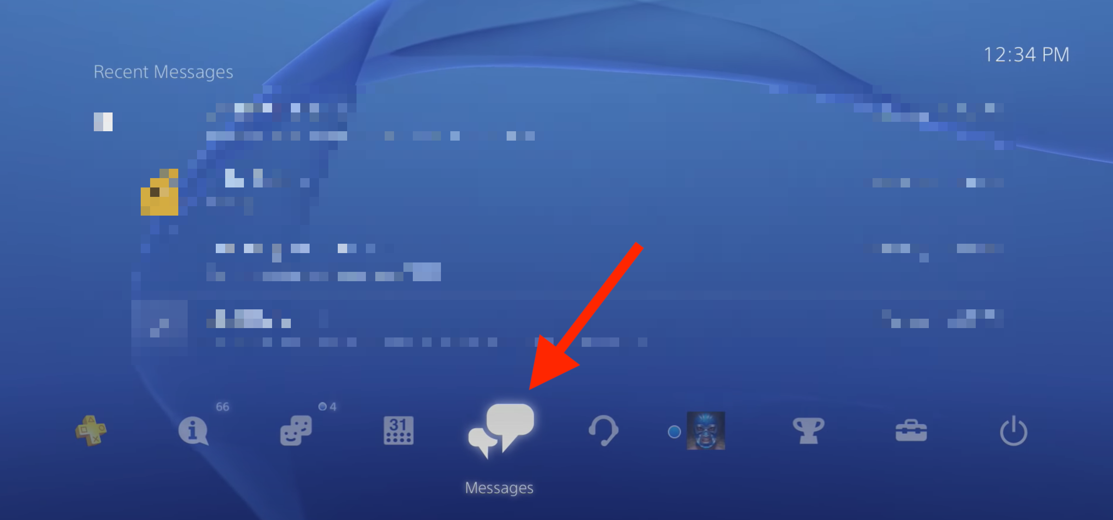 playstation4 messages option