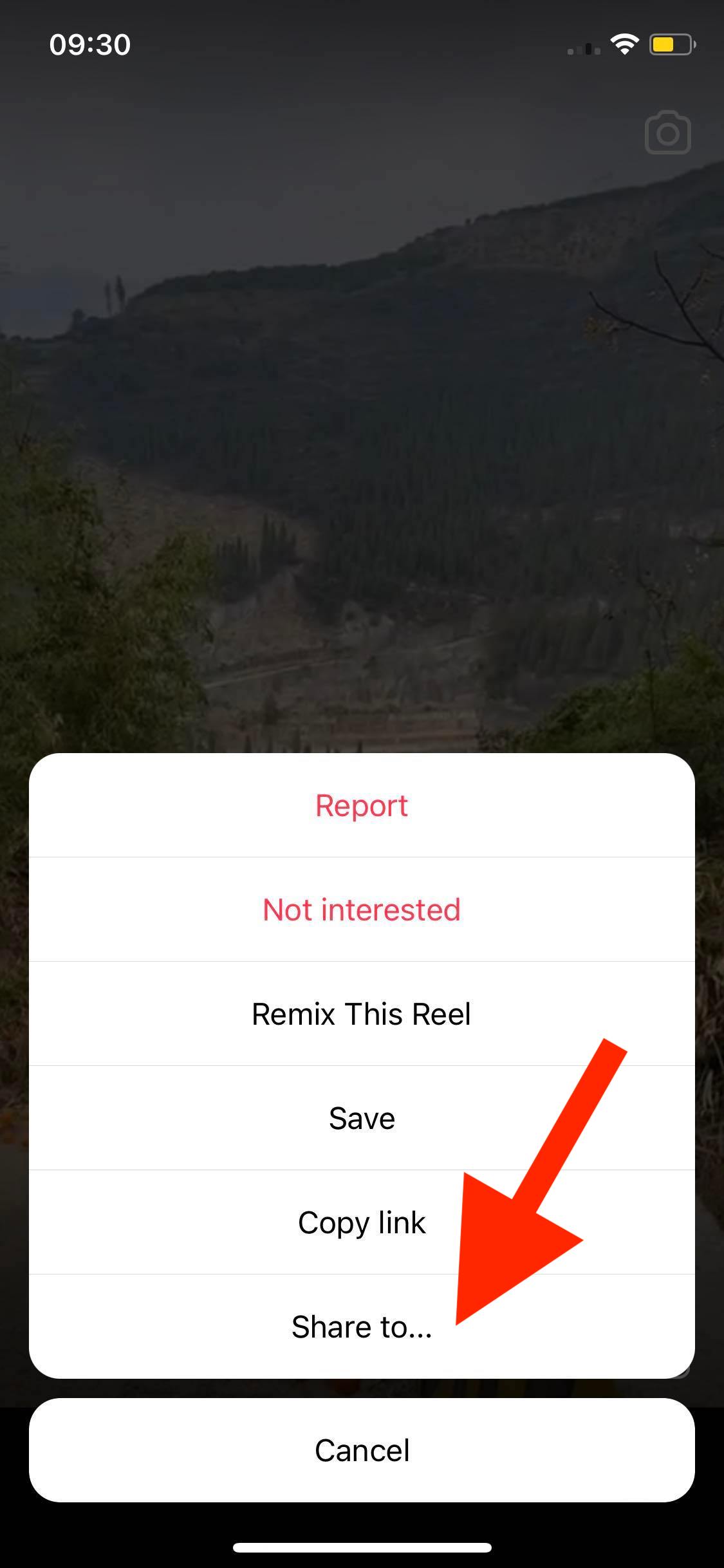 instagram share to option