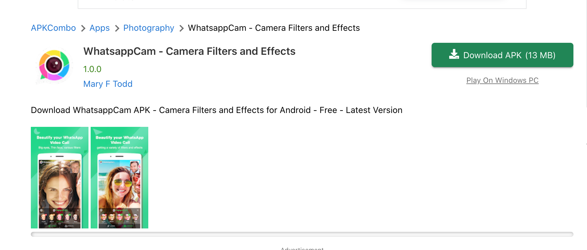 whatsapp cam camera effects app